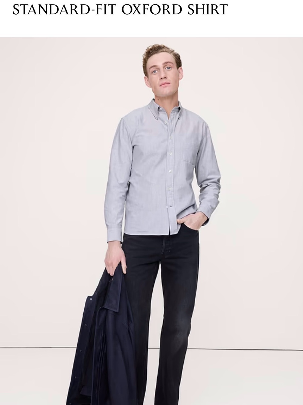 Banana Republic Light grayMen’s Button-Down Shirt